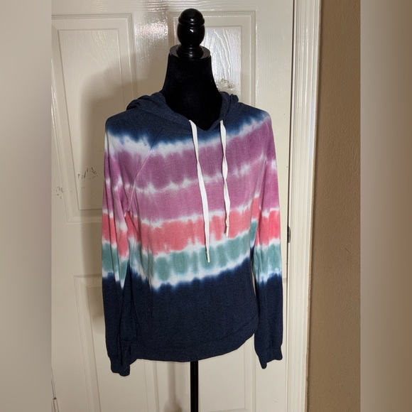 p.j savage blue tie dye pajama soft hoodie sweater & Pants size medium womens - Picture 6 of 10